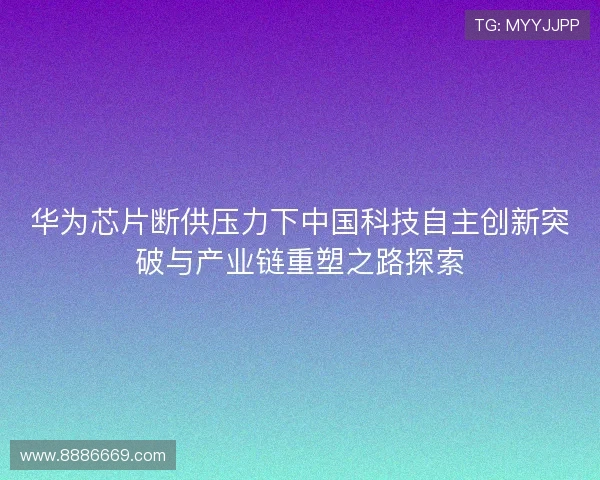 华为芯片断供压力下中国科技自主创新突破与产业链重塑之路探索